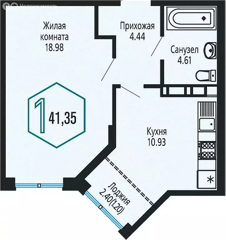 1-комнатная квартира: Краснодар, Центральный внутригородской округ, ... - Фото 0