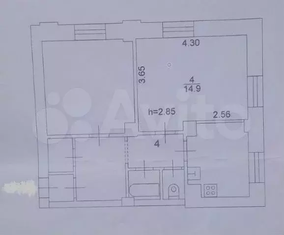 Комната 14,9 м в 2-к., 2/2 эт. - Фото 0