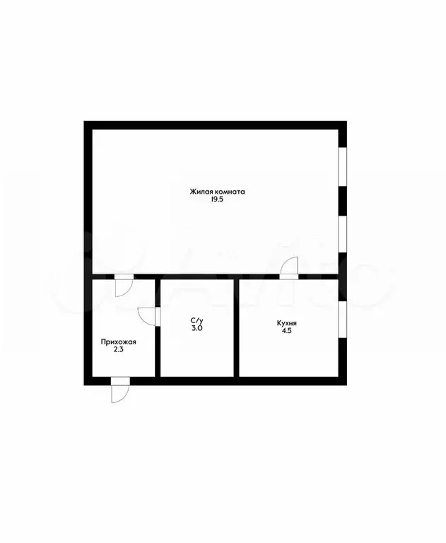 1-к. квартира, 30 м, 1/2 эт. - Фото 0