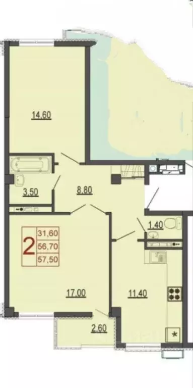 2-к кв. Краснодарский край, Краснодар ул. Венецианская, 8 (60.0 м) - Фото 1