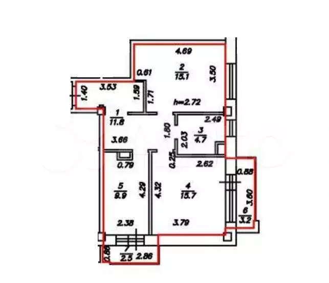 2-к. квартира, 63,6 м, 8/10 эт. - Фото 0