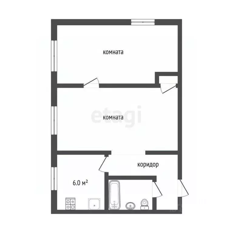 2-к кв. Московская область, Воскресенск Московская ул., 2в (40.0 м) - Фото 1