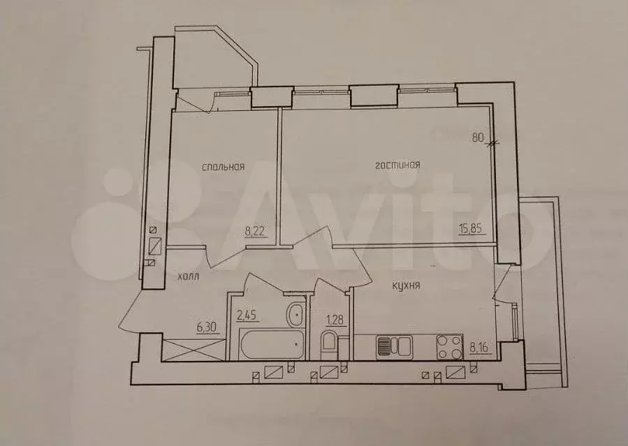 2-к. квартира, 48 м, 8/10 эт. - Фото 0
