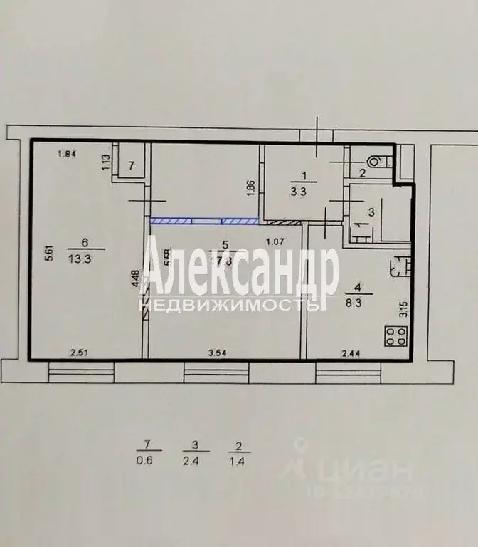 2-к кв. Санкт-Петербург Ленинский просп., 130/6 (47.1 м) - Фото 2