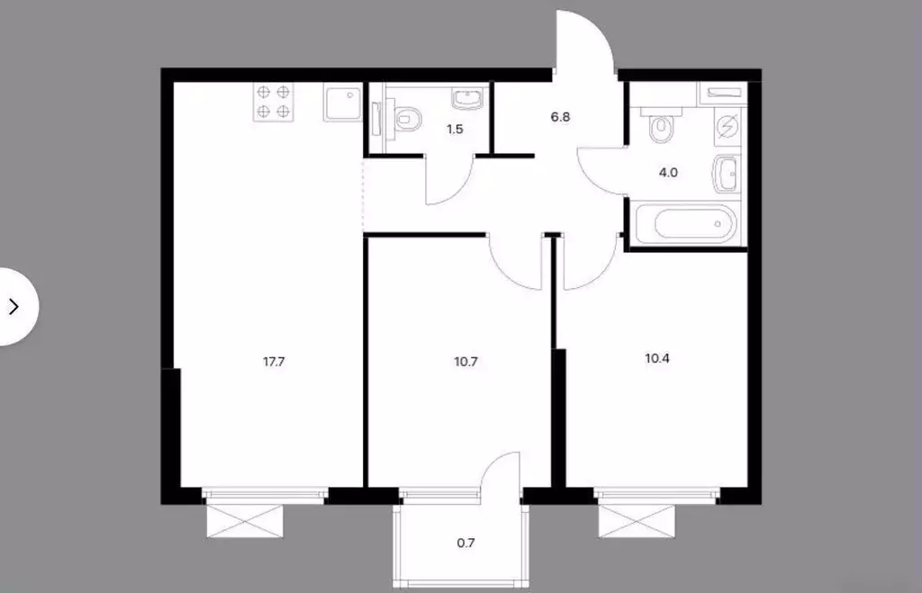 2-к кв. Ленинградская область, Всеволожский район, д. Новое Девяткино ... - Фото 0