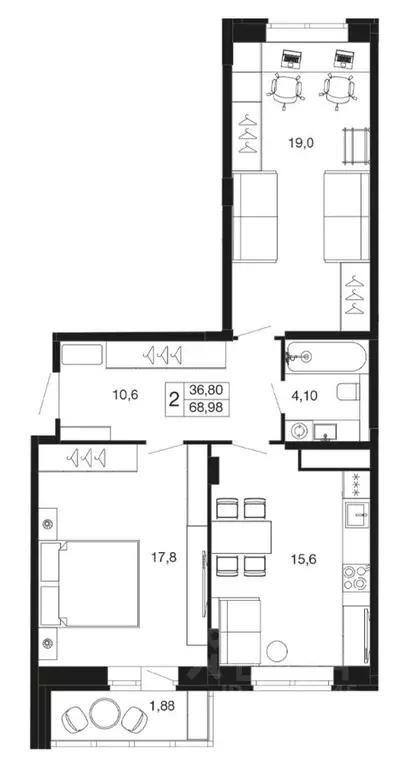 2-к кв. Московская область, Апрелевка Наро-Фоминский городской округ, ... - Фото 1