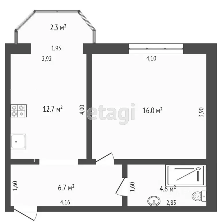 1-к кв. Крым, Симферополь ул. Луговая (39.4 м) - Фото 1