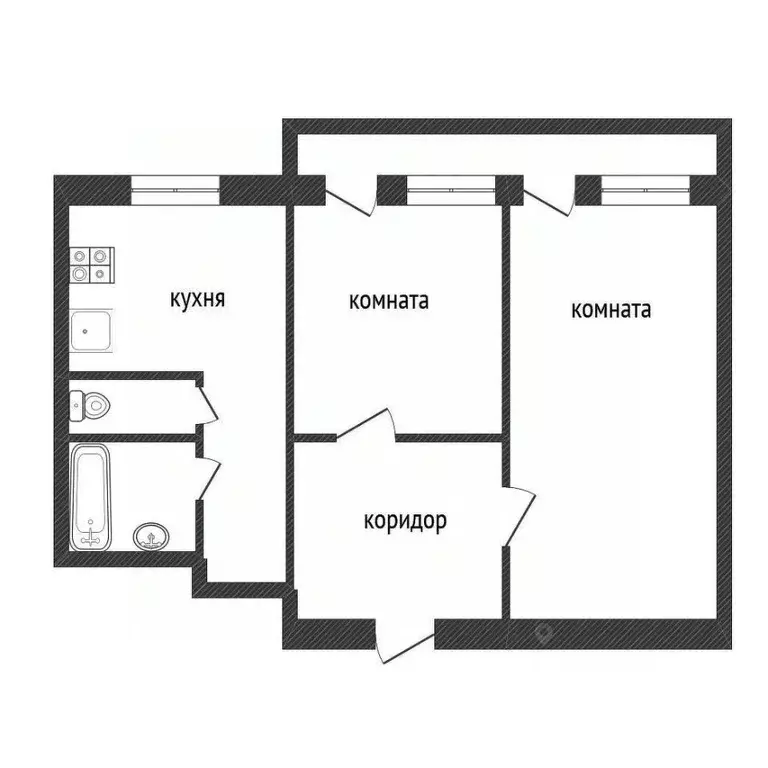 2-к кв. Ленинградская область, Кириши Молодежный бул., 32 (47.1 м) - Фото 1