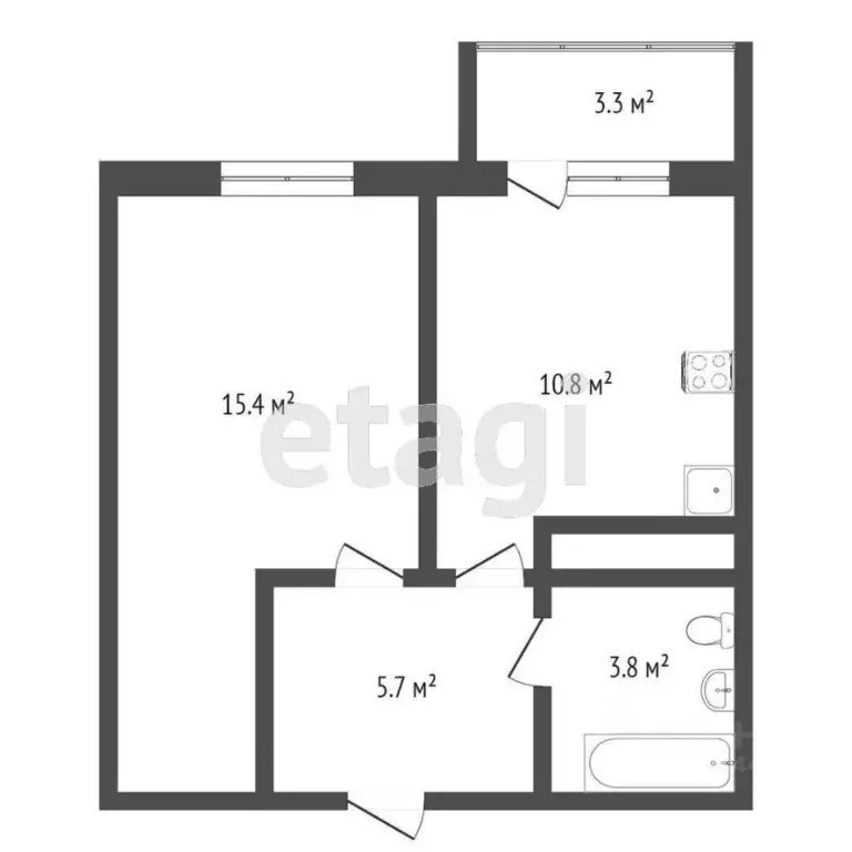 1-к кв. Тюменская область, Тюмень ул. Тальниковая, 3 (36.2 м) - Фото 1