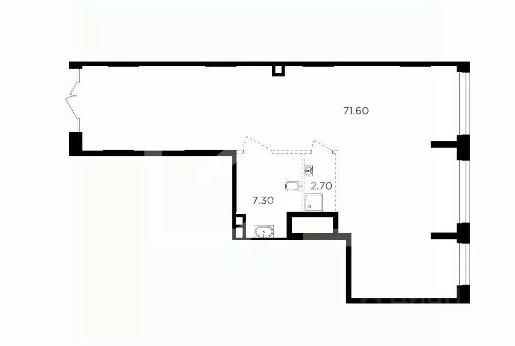 Торговая площадь в Москва Филатов Луг жилой комплекс, ул. ... - Фото 2