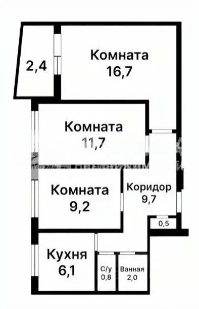 3-к кв. Москва Ореховый бул., 31 (58.1 м) - Фото 2
