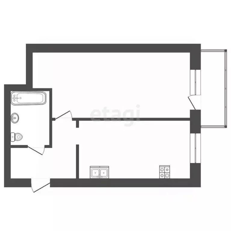 1-к кв. Тюменская область, Тюменский район, с. Мальково пер. ... - Фото 0