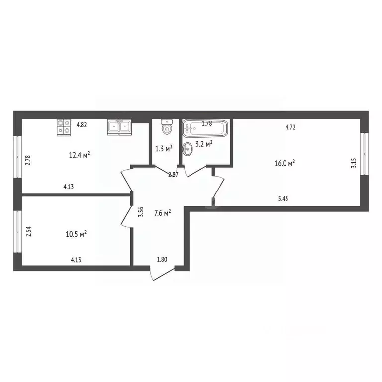 2-к кв. Ямало-Ненецкий АО, Губкинский 17-й мкр, 2 (51.0 м) - Фото 2