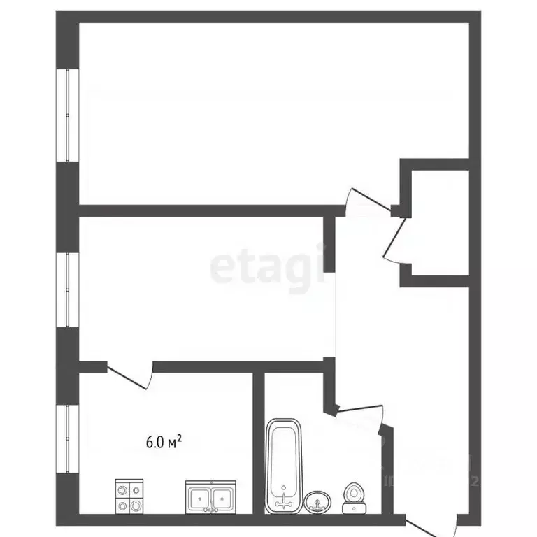 2-к кв. Вологодская область, пос. Федотово 15 (43.8 м) - Фото 2