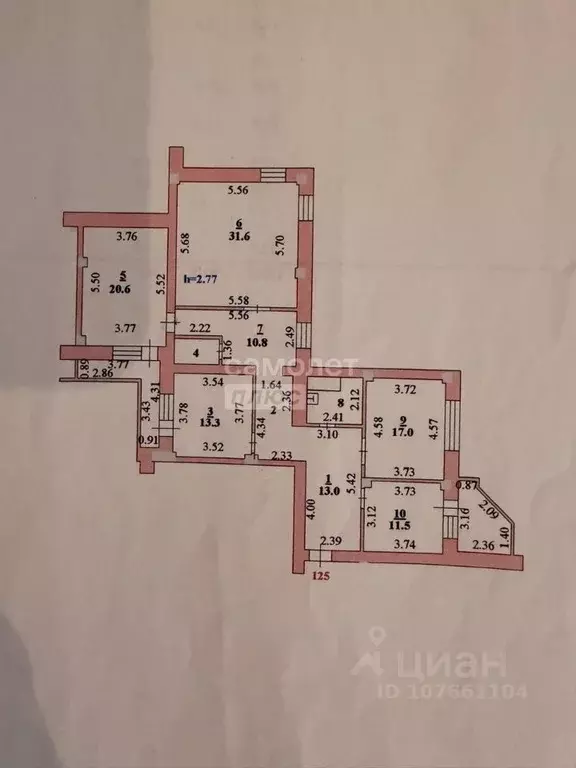 4-к кв. Липецкая область, Липецк ул. П.И. Смородина, 3 (133.2 м) - Фото 2