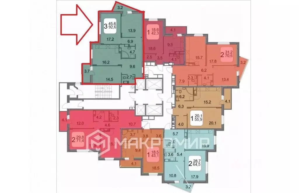 3-к кв. Московская область, Химки 9 Мая ул., 12д (85.0 м) - Фото 2