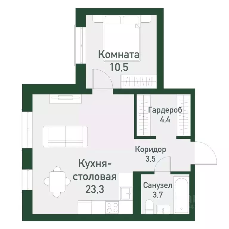 1-к кв. Челябинская область, Челябинский городской округ, пос. ... - Фото 1