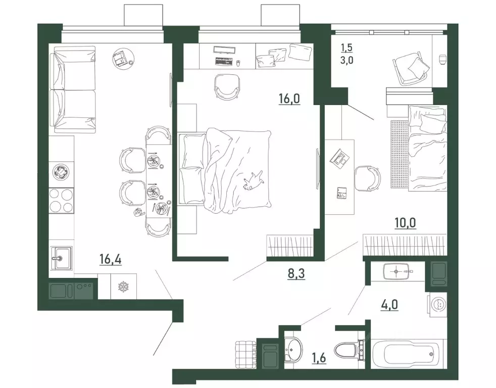 2-к кв. Воронежская область, Воронеж бул. Содружества, 6 (57.7 м) - Фото 1