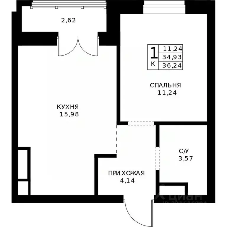 1-к кв. Нижегородская область, Нижний Новгород Ленгородок мкр, Мед ... - Фото 2