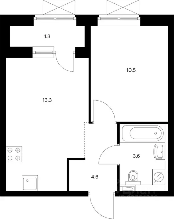 1-к кв. Приморский край, Владивосток Снежный парк жилой комплекс (31.7 ... - Фото 1