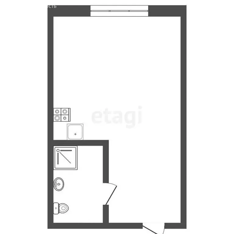 Квартира-студия: Кемерово, Спортивная улица, 36 (18.2 м) - Фото 1