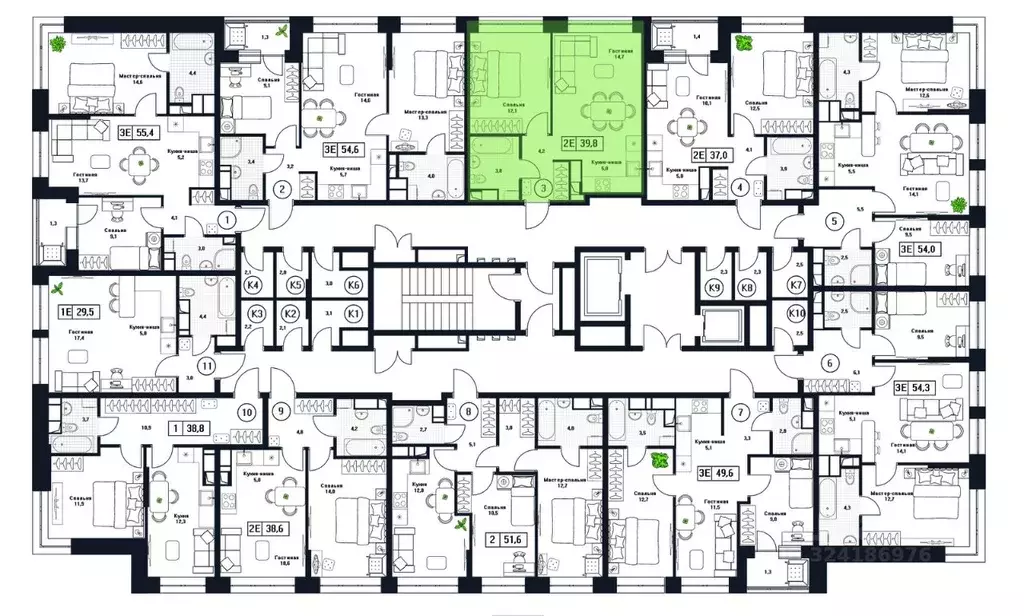 2-к кв. Московская область, Пушкино Пушкино Град жилой комплекс, к3 ... - Фото 2