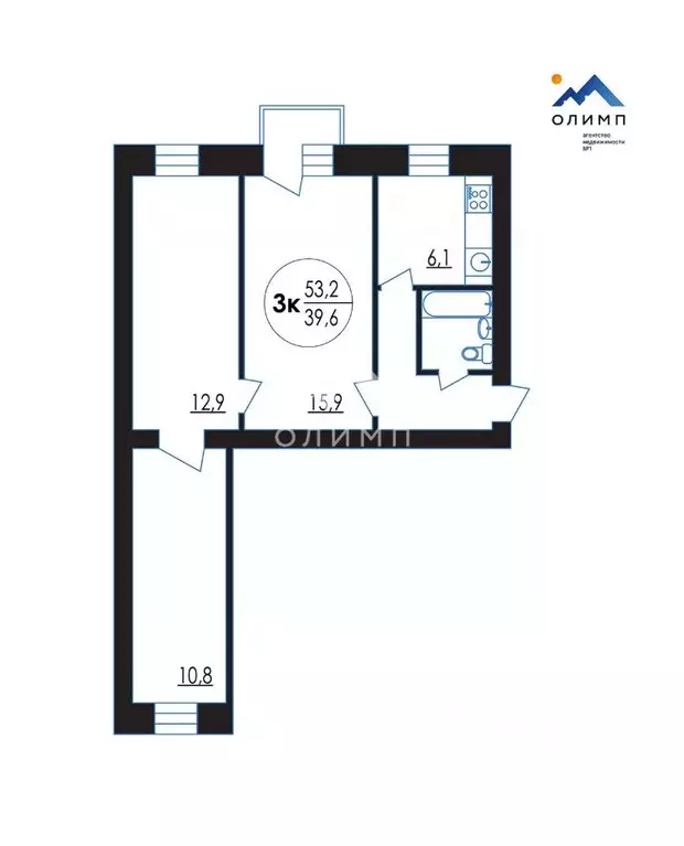3-к кв. Вологодская область, Вологда Козленская ул., 13А (53.2 м) - Фото 1
