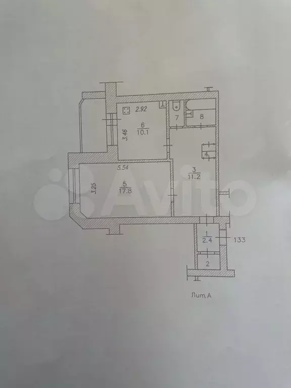 2-к. квартира, 60 м, 6/6 эт. - Фото 0