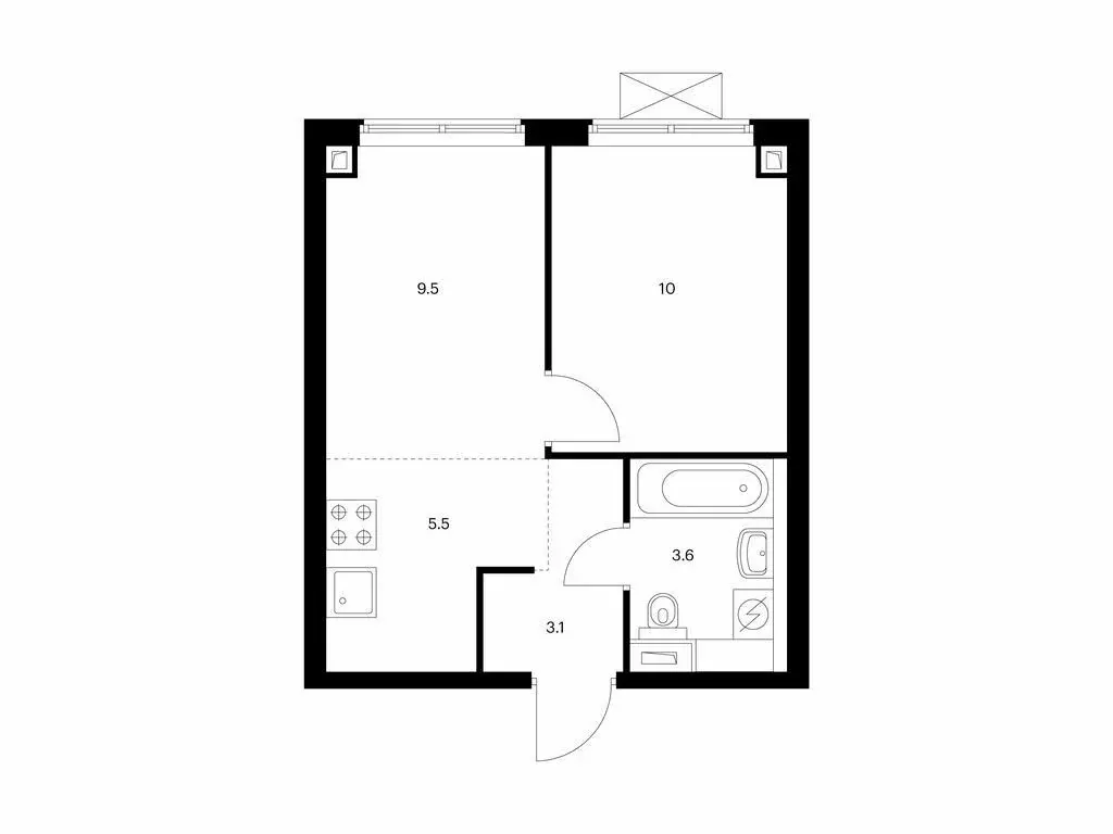 1-комнатная квартира: Владивосток, жилой комплекс Борисенко 48 (31.7 ... - Фото 1