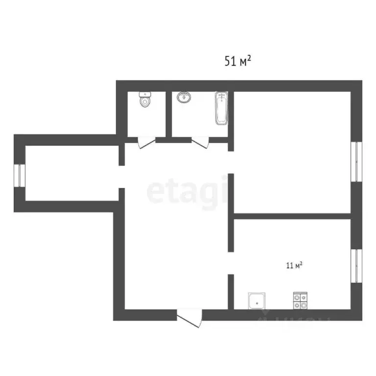 2-к кв. Ставропольский край, Железноводск ул. Калинина (51.0 м) - Фото 1