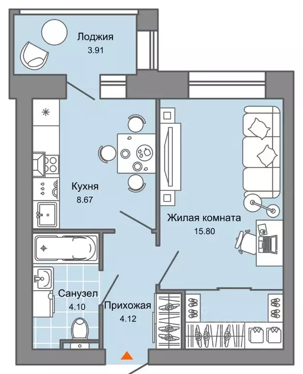 1-к кв. Кировская область, Киров Знак жилой комплекс (35.0 м) - Фото 0