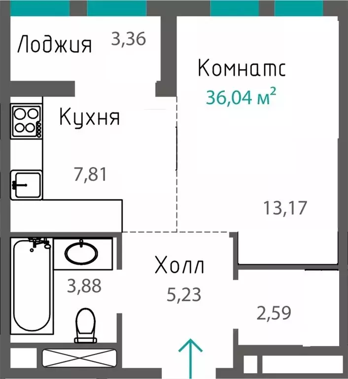 1-к кв. Крым, Симферополь просп. Александра Суворова, 21 (36.0 м) - Фото 0