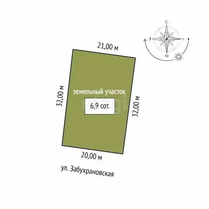 Участок в Амурская область, Благовещенск Забурхановская ул. (6.9 сот.) - Фото 2