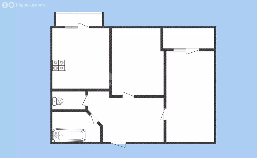 2-комнатная квартира: Черкесск, Партизанская улица, 91 (61.7 м) - Фото 1