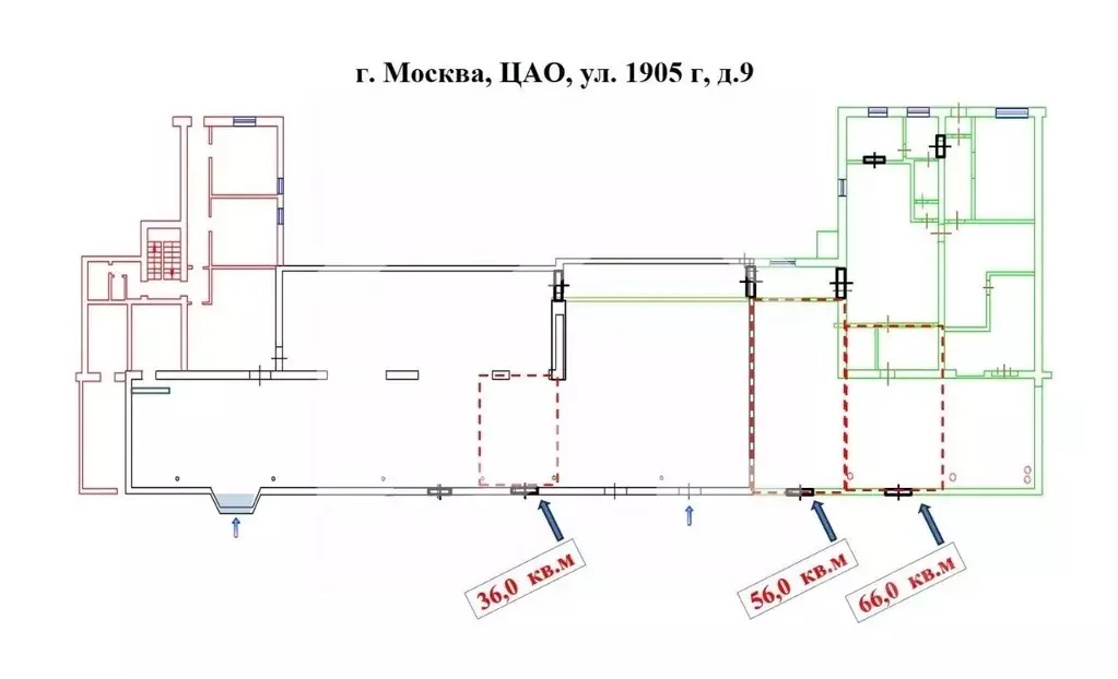 Помещение свободного назначения в Москва ул. 1905 года, 9С1 (36 м) - Фото 2