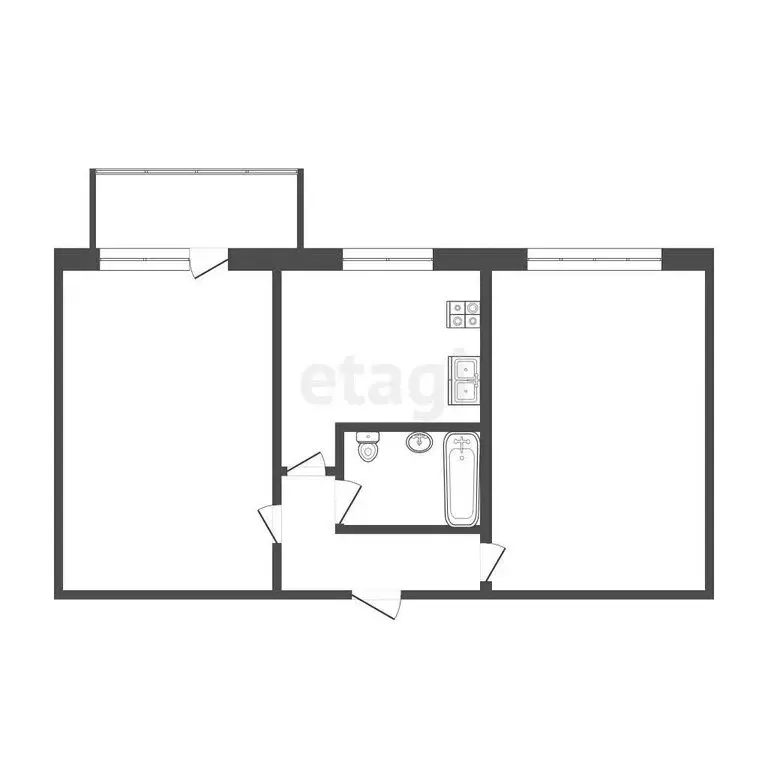 2-комнатная квартира: Ухта, проспект Ленина, 37/2 (43 м) - Фото 1