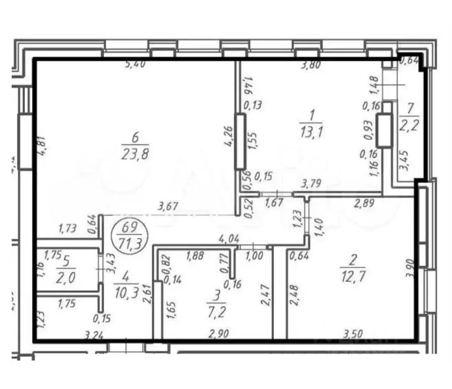 3-к кв. Башкортостан, Уфа ул. Рихарда Зорге, 65Б (71.3 м) - Фото 2