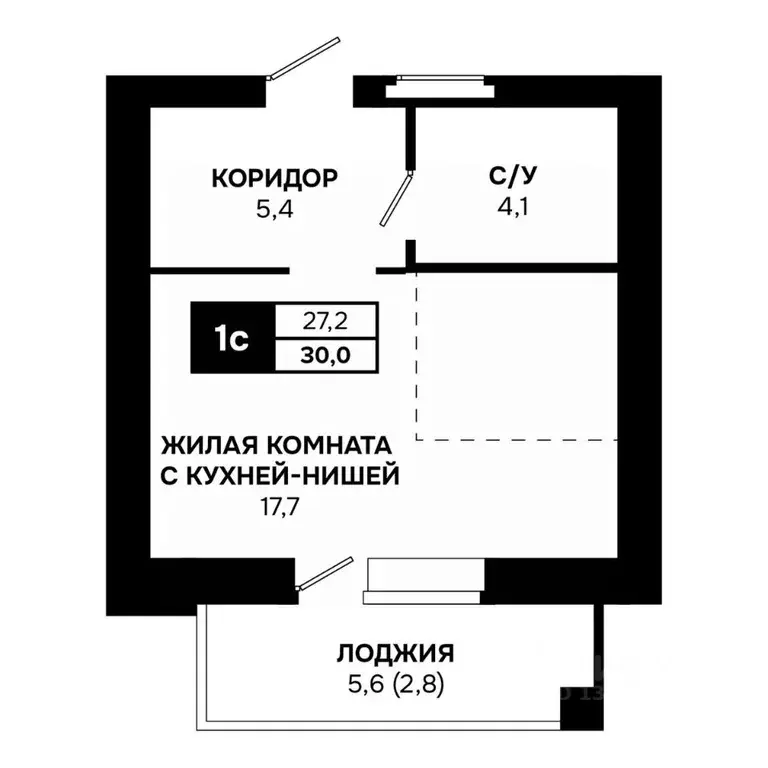 Студия Новосибирская область, Кольцово рп ул. Благовещенская, 2 (30.0 ... - Фото 0