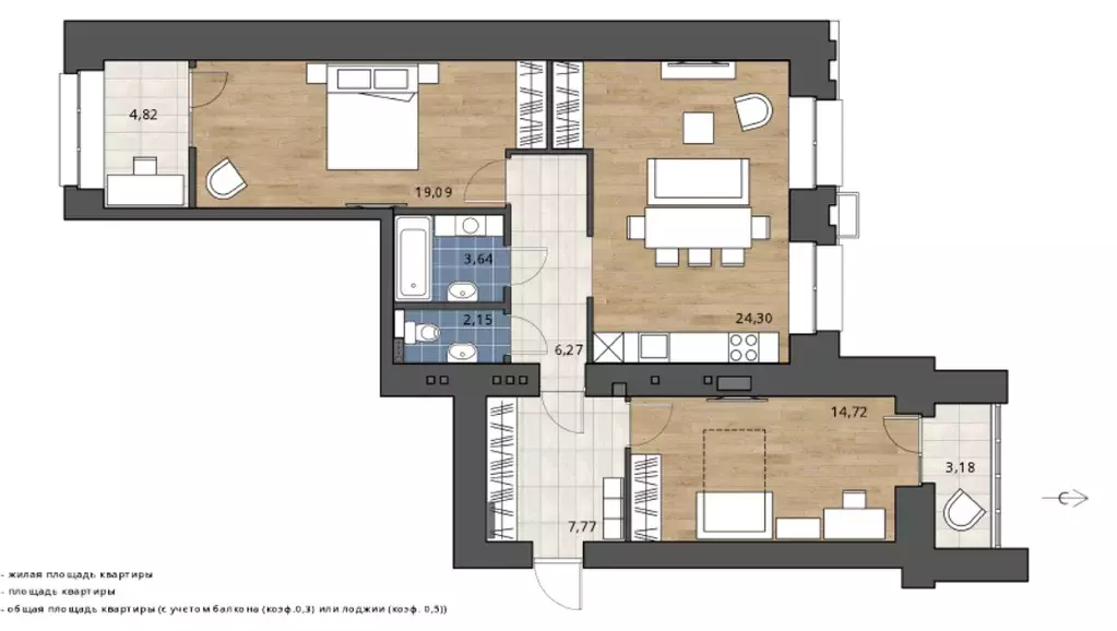 Продаётся 3-к квартира, 82.5 м - Фото 0