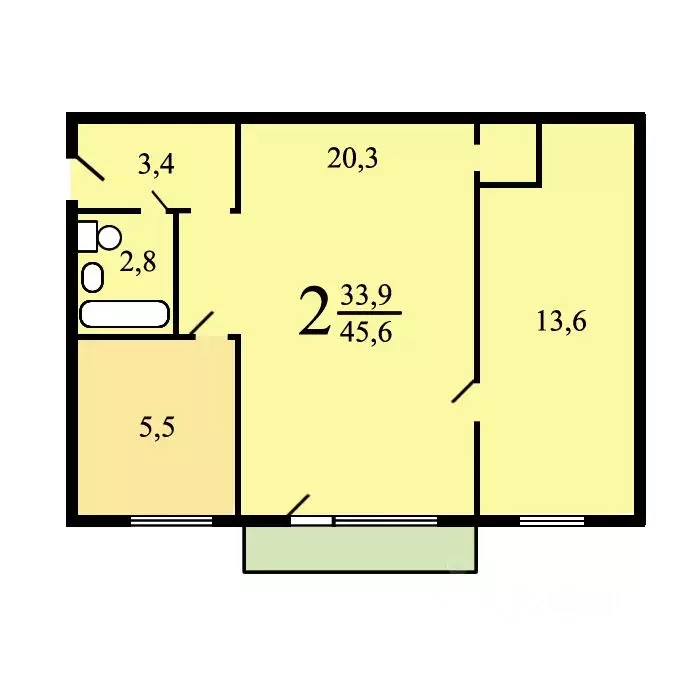 2-к кв. Москва ул. Юных Ленинцев, 77К2 (49.0 м) - Фото 2