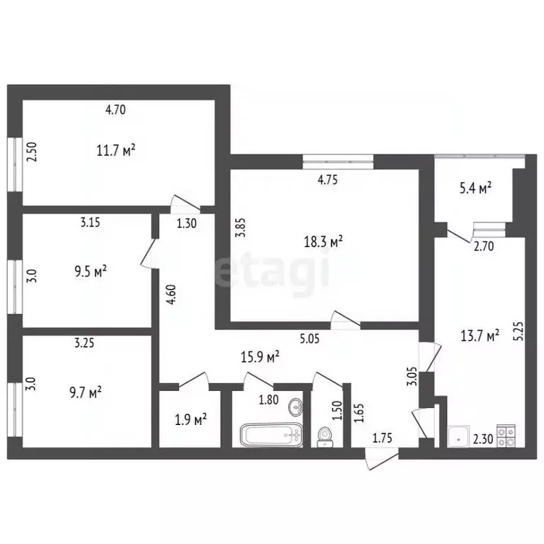 4-к кв. Нижегородская область, Выкса ул. Корнилова, 5 (87.7 м) - Фото 1
