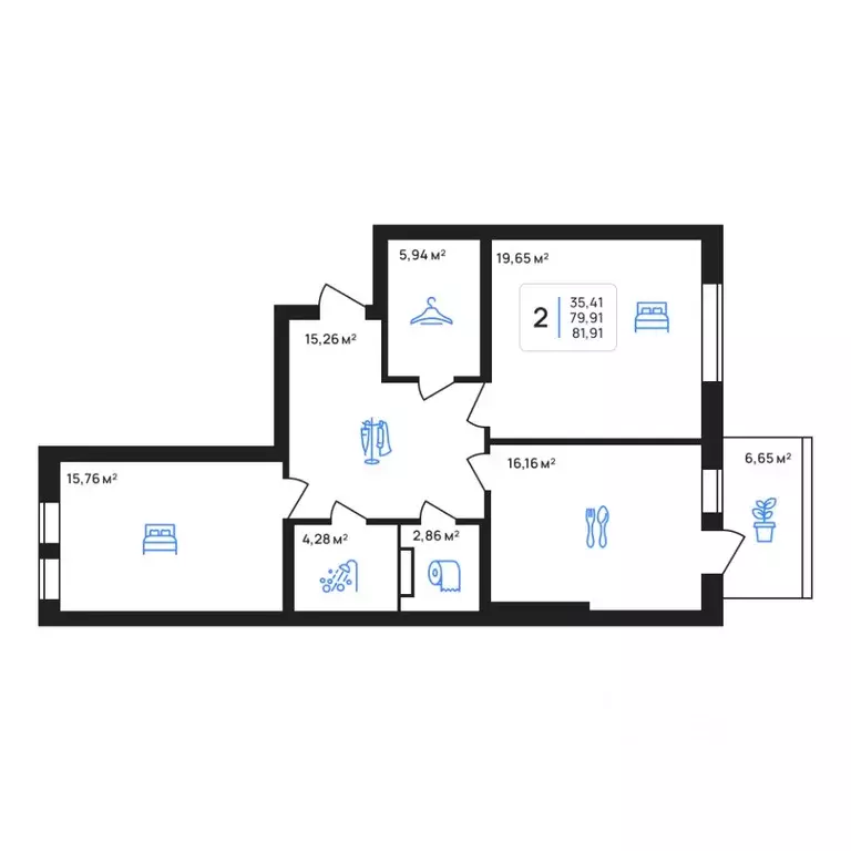 2-к кв. Липецкая область, Липецк Авторский жилрайон,  (81.91 м) - Фото 1
