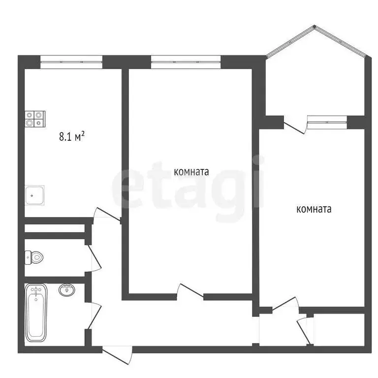 2-комнатная квартира: Ростов-на-Дону, микрорайон Северный, улица ... - Фото 0