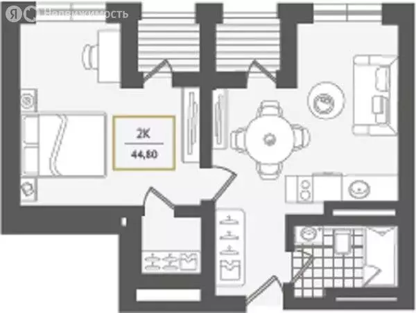 2-комнатная квартира: Сочи, улица Ленина, 280/2 (44.8 м) - Фото 0