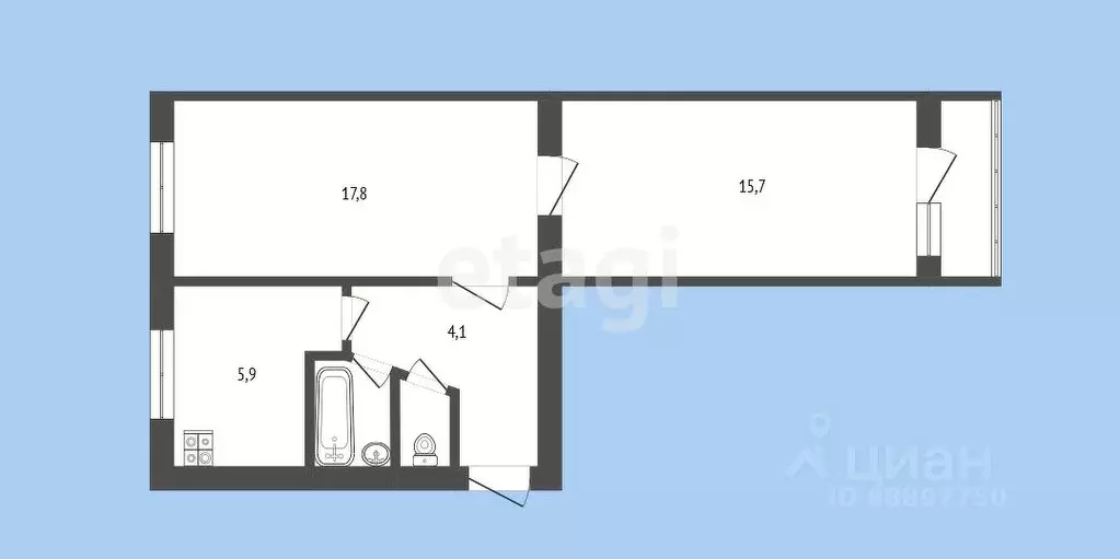 2-к кв. Карачаево-Черкесия, Черкесск Кавказская ул., 16 (47.0 м) - Фото 1