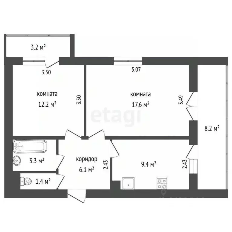 2-к кв. Крым, Алупка ул. И. Левитана, 7 (50.0 м) - Фото 2