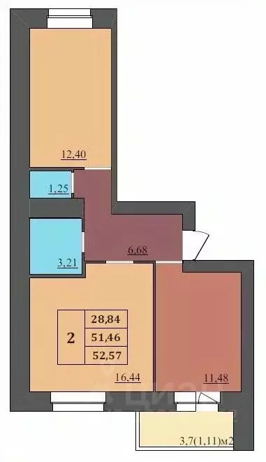 2-к кв. Ярославская область, Ярославль Северный жилрайон, 15-й мкр,  ... - Фото 1