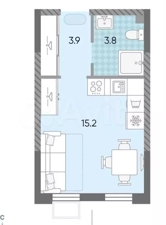 Квартира-студия, 22,9 м, 5/24 эт. - Фото 0
