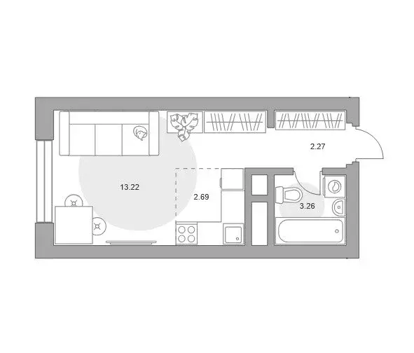 Квартира-студия: Красногорск, жилой комплекс Ильинойс, к1 (21.5 м) - Фото 1