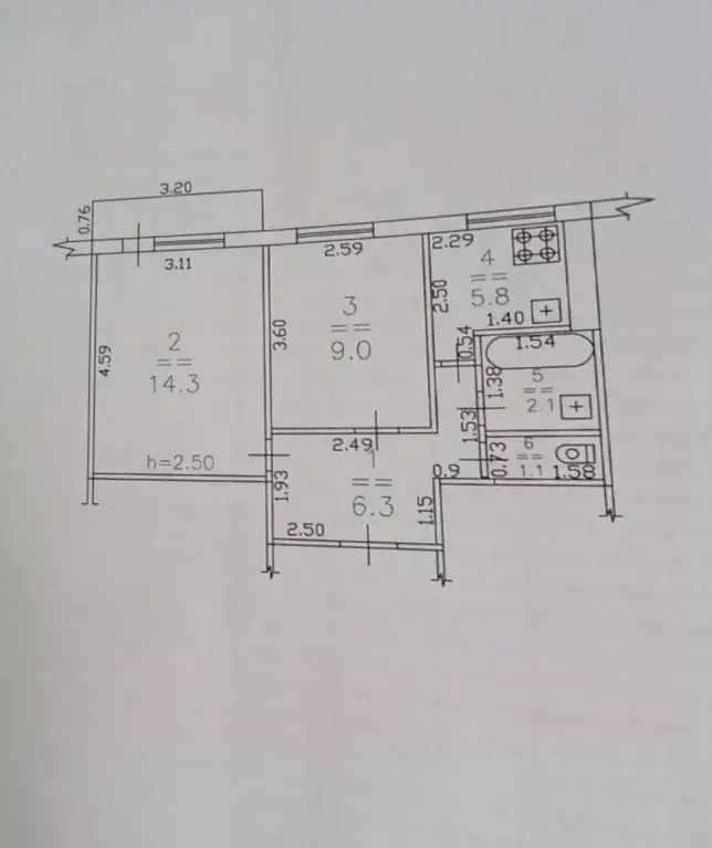 2-к кв. Нижегородская область, Бор 2-й мкр, 25 (38.6 м) - Фото 1